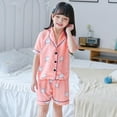 thumbnail image 6 of GDEGE Kids Toddler Boys Girls Pajams Sleepwear Clothes Casual Cartoon Prints Short Sleeves Top Waist Shorts Pajams for 1 to 6 Years, 6 of 6