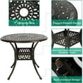 thumbnail image 2 of VIVIJASON 3-Piece Patio Furniture Dining Set, Outdoor All-Weather Cast Aluminum Bistro Set, Include 2 Swivel Chairs and 35.4" Round Table w/Umbrella Hole for Balcony, Lawn, Garden, Antique Bronze, 2 of 7