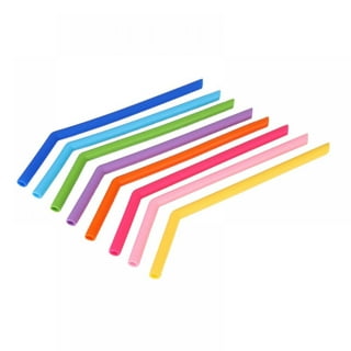 Nuolux 8pcs Silicone Straw Tips Multicolored Food Grade Tips Covers for Stainless Steel Drinking Straws (Red, Yellow, Rosy, Blue, Transparent, Black