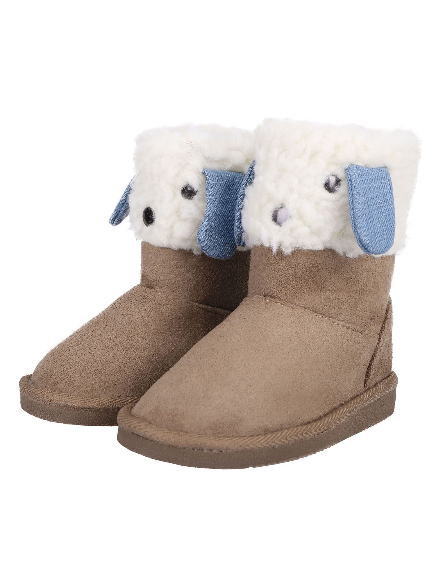 Camel Color Two Layer Faux Fur Booties Kids Girls Winter Boots Toddlers Size 7