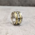 thumbnail image 2 of Doted Spinner Band, Meditation Ring, 925 Sterling Silver Ring, Spinning Thumb Ring, Two Tone Ring, Fidget Ring, Handmade Jewelry, Christmas Oxidized, Womans Band Ring, Anxiety Ring, Mans Band Gifts, 2 of 6