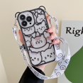 thumbnail image 1 of Cute Bear With Lanyard Phone Case For iPhone 14 13 11 12 Pro Max XS X XR 8 7 14 Plus Cartoon Cat Soft TPU Cover Bumper xuanjing unisex, 1 of 2