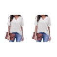 thumbnail image 2 of Blusa Qarigey Mujer Cuello en V Manga Corta, 2 of 6