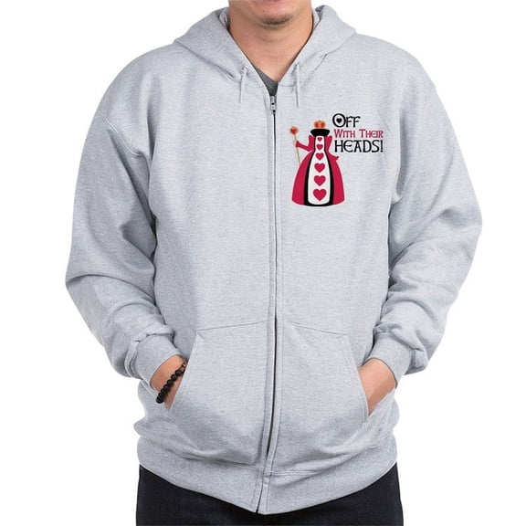CafePress - OFF WITH THEIR HEADS! Zip Hoodie - Zip Hoodie, Classic Hooded Sweatshirt with Metal Zipper