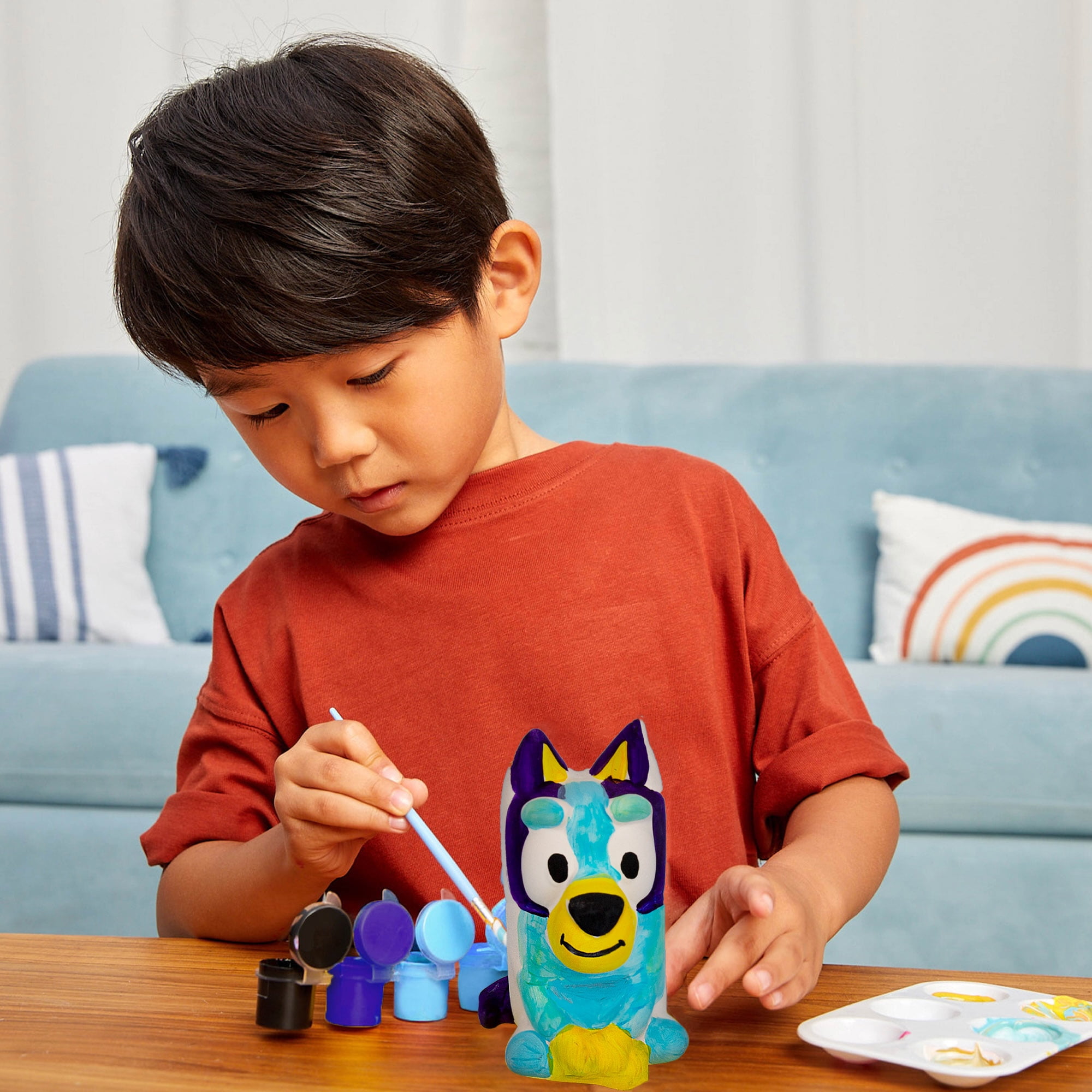 Bluey Paint Your Own Ceramic Figurine Kit with Brush and Acrylic Paints