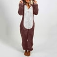 thumbnail image 1 of Mikilon Combinaison Pyjama à Capuche à Manches Longues pour Femmes, Décontractée, Chaude pour l'Hiver, Tenue de Nuit, 1 of 7