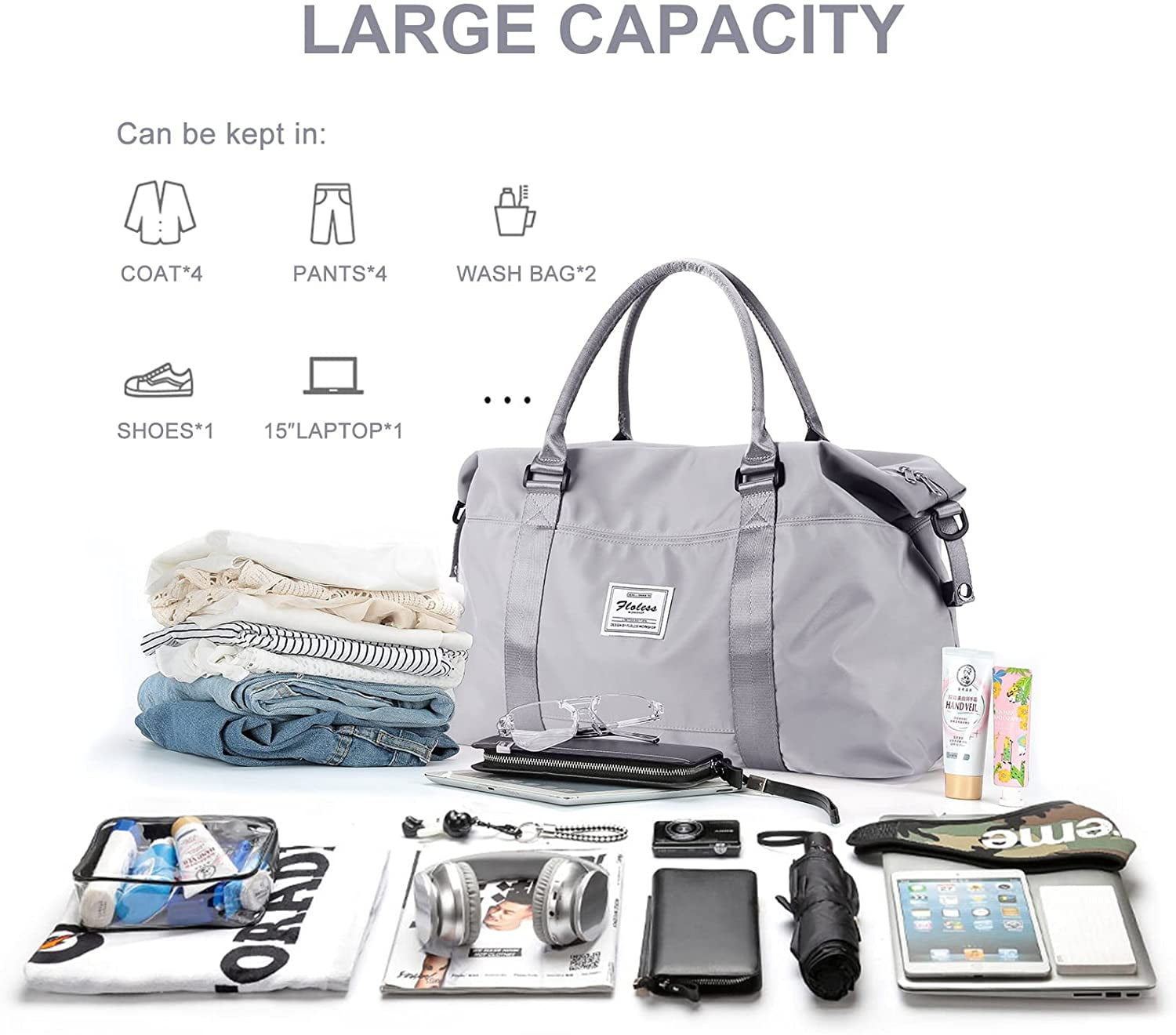Gym Bag, workout duffel bag, overnight 