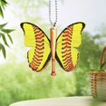 thumbnail image 6 of Farmhouse Wreath Softball Enthusiast Gift Acrylic Flat Baseball Butterfly Pendant Car Pendant Interior Charm Pendant,Yellow Household Pendant, 6 of 6