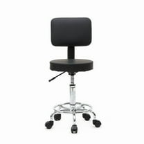 Alvantor Adjustable Salon Stool with Back, 360° Swivel Round Beauty Stool, Height 19-25 Inch, Black