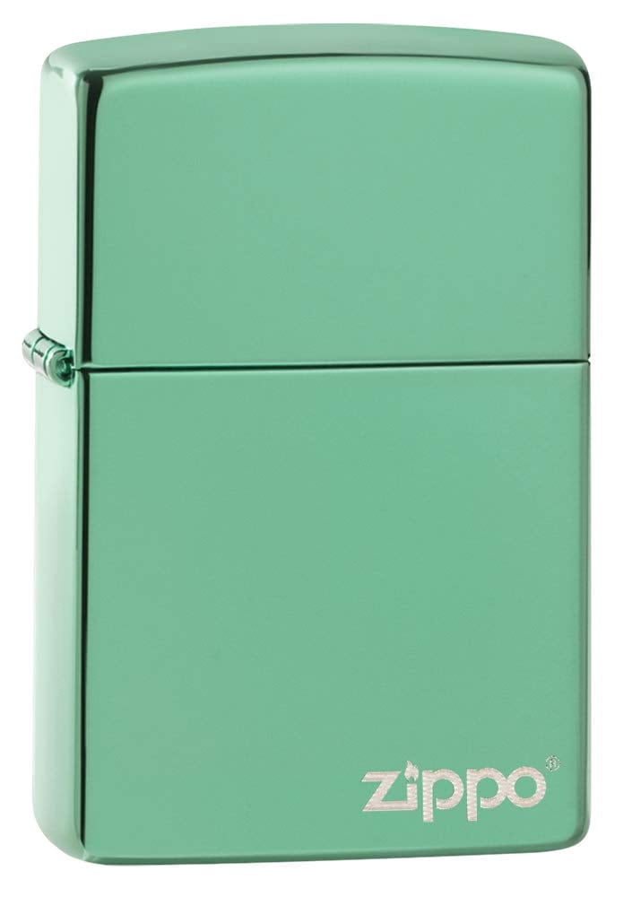 Zippo Logo High Polish Green Pocket Lighter