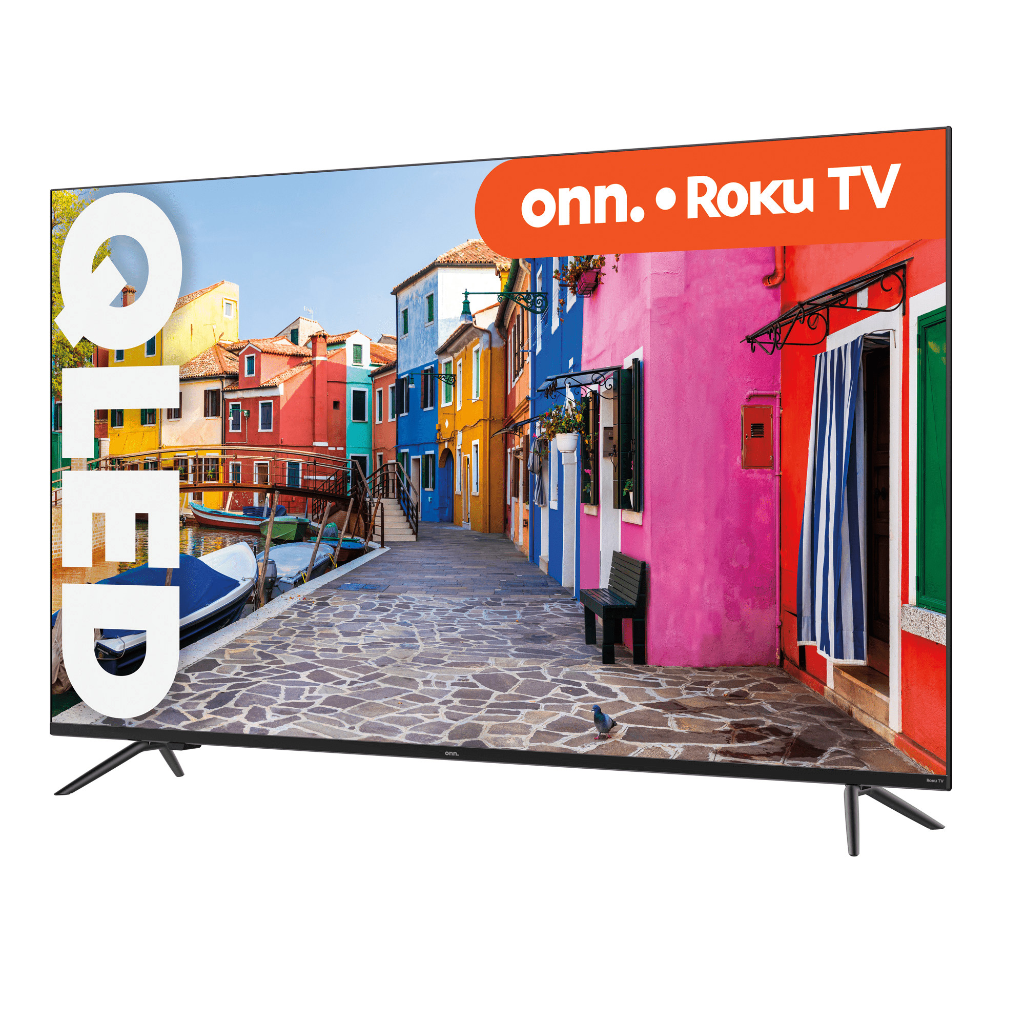 onn. 55” QLED 4K UHD (2160p) Roku Smart TV with Dolby Atmos, Dolby Vision, Local Dimming, 120hz Effective Refresh Rate, and HDR (100071701) - image 3 of 17