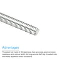 thumbnail image 4 of Lot de 30 Tige Entièrement Filetée M6 x 25mm Pas de Filetage 1mm Acier Inoxydable 304 Tiges Filetées à Droite, 4 of 6