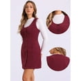 thumbnail image 2 of DARING DIVA Women's Corduroy Button Down Pinafore Overall Dress XS Burgundy, 2 of 6