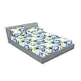 thumbnail image 2 of Springtime Fitted Sheet & Pillow Sham Set, Soft Colored Watercolor Style Repeating Pattern of Hydrangea Flowers, Decorative Printed 3 Piece Bedding Decor, Queen, Green Blue and Purple, by Ambesonne, 2 of 2