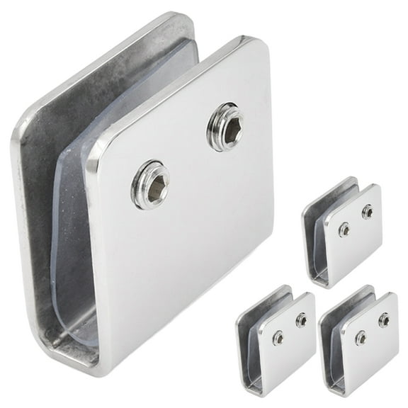 FRCOLOR 4pcs Mirror Clips Glass Mirror Clamps Frameless Mirror Clips Shelf Retainer Clips for Bathroom,2.36"X2.36"X1.97"