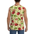 thumbnail image 4 of Fotbe Cherries and Ladybirds Men's Camiseta sin Mangas Estampada para Hombres, Playera Casual para Gimnasio, Entrenamiento, Playa-Medium, 4 of 7