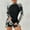 White, variant on LSLJS Women Two Piece Rash Guard Long Sleeve Swimsuits UV Swim Shirt Bathing Suit with Boyshort Bottom