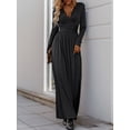 thumbnail image 4 of Elegant and sexy solid color lace V-neck fitted dress for women's evening banquet, 4 of 5