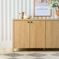 thumbnail image 6 of Walker Edison Modern Wood Scalloped Sideboard TV Stand, White Oak, 6 of 15