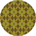 thumbnail image 1 of Ahgly Company Indoor Round Patterned Golden Brown Yellow Area Rugs, 5' Round, 1 of 6