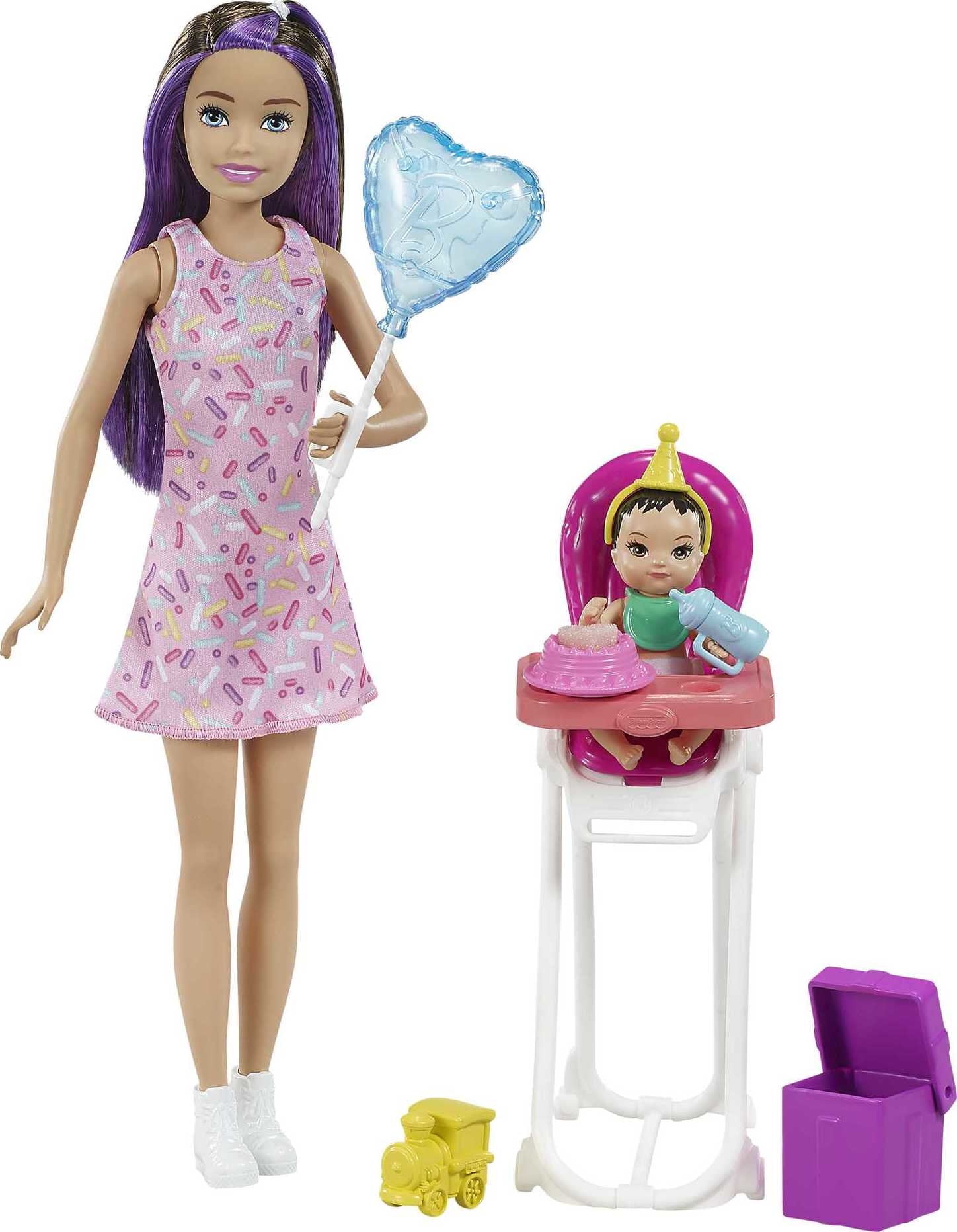 NEW 2019 Barbie Skipper Babysitter Doll Baby Playtime Toy Floor Gym Pink Ball 