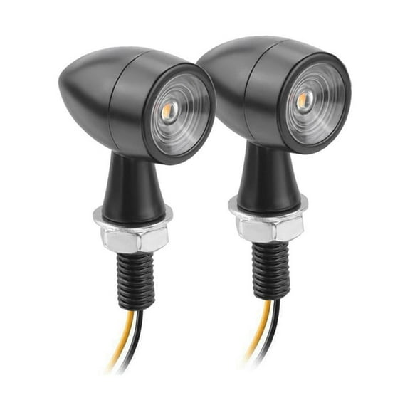 Shininglove 1 Pair Motorcycle LED Black Mini Turn Signals Lights Blinker Indicator