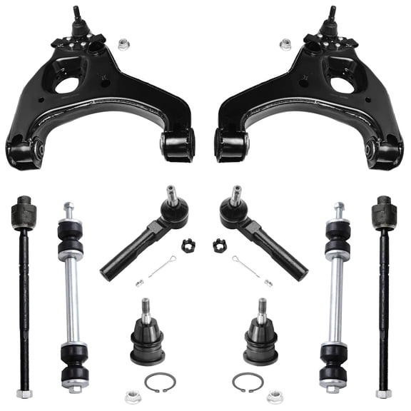 Detroit Axle - 2WD Front End Kit for 1999-2006 Chevy Silverado GMC Sierra 1500, 2 Lower Control Arms w/Ball Joints 2 Upper Ball Joints 2 Sway Bar Links 4 Inner & Outer Tie Rods - 10pc Set