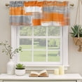 thumbnail image 2 of Orange Grey Curtain Valances for Windows, Kitchen Valance Window Treatments Panel 2 Pack, Modern White Mottled Graffiti Art Painting Rod Pocket Short Curtains for Bathroom Bedroom 42 x 12 Inch, 2 of 8