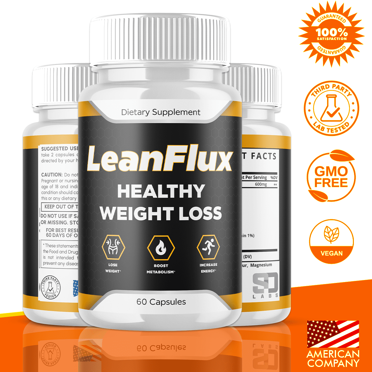 (3 Pack) LeanFlux - Keto Weight Loss Formula - Energy & Focus Boosting Dietary Supplements for Weight Management & Metabolism - Advanced Fat Burn Raspberry Ketones Pills - 180 Capsules