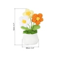 thumbnail image 2 of Uxcell Crochet Flowers Potted, Handmade Knitted Mini Potted Plants Puff Knitting Artificial Flowers, White Yellow, 2 of 6