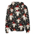 thumbnail image 4 of LOVZFMLL Vestes pour Femmes Imprimé de Noël Poche Zippée Manches Longues Sweat à Capuche, 4 of 4