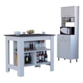 thumbnail image 1 of FM FURNITURE Newark 2-Piece Modern Engineered Wood Kitchen Set in White/Onyx, 1 of 7