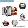 thumbnail image 3 of FORMRS School Backpack 17" Student Travel Bag with Laptop Compartment, White Checkered Pattern, 3 of 7