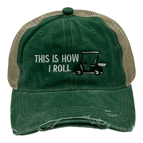This Is How I Roll Hat Funny Sarcastic Golf Cart Graphic Novelty Cap