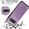 thumbnail image 5 of Design for Samsung Galaxy S10E Case with Tempered Glass Screen Protector Credit Card Holder Slot, PU Leather Wallet Phone Cases Stand Kickstand Protective Cover for Glaxay S 10E Purple, 5 of 11