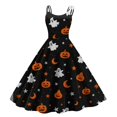 thumbnail image 2 of Halloween Dresses for Women Sleeveless Casual Printed Retro Plus Size Dress For Cocktail Holiday Occasions, 2 of 5