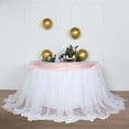 thumbnail image 2 of Efavormart 14Ft White Extra Long 48" Two Layered Tulle & Satin Table Skirt For Wedding Party Decoration, 2 of 11