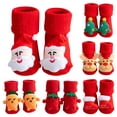 thumbnail image 1 of Calcetines navideños para bebés Mezcla de algodón Antideslizante Niños recién nacidos Bebés bebés Ropa Regalos Calcetines para niños Patrones surtidos 0-1 años Tipo 1 6 pares Methold BA000376-01, 1 of 7