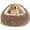 Khaki, variant on Calming Dog Beds & Cat Cave Bed with Hooded Cover,Removable Washable Round Beds for Small Medium Pets,Anti-Slip Faux Fur Fluffy Coved Bed for Improved Sleep,Fits up to 15/25 lbs(Leopard Print,M)
