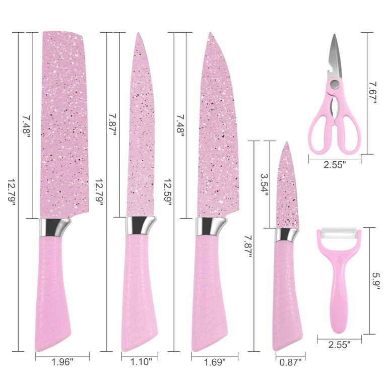 3 Pink Sharper Image Knife Set 3 Knives Included by Sharper Image in A  Flamingo Pink Flamingo Pink Kitchen Decor 