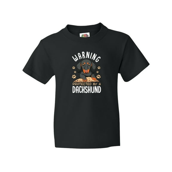 Inktastic Protected by a Dachshund Dog Youth T-Shirt