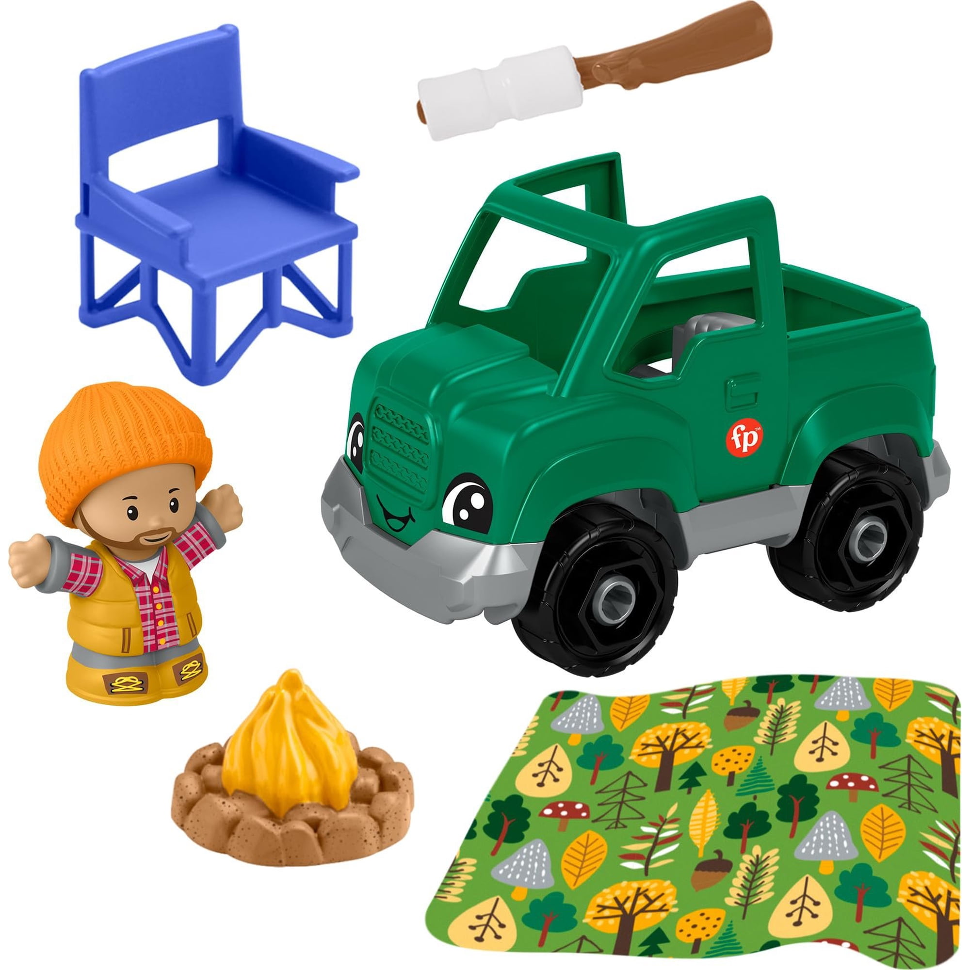 Fisher-Price Little People Toddler Toy Time to Camp 6-Piece Set for Preschool Pretend Play Ages 1+ Years