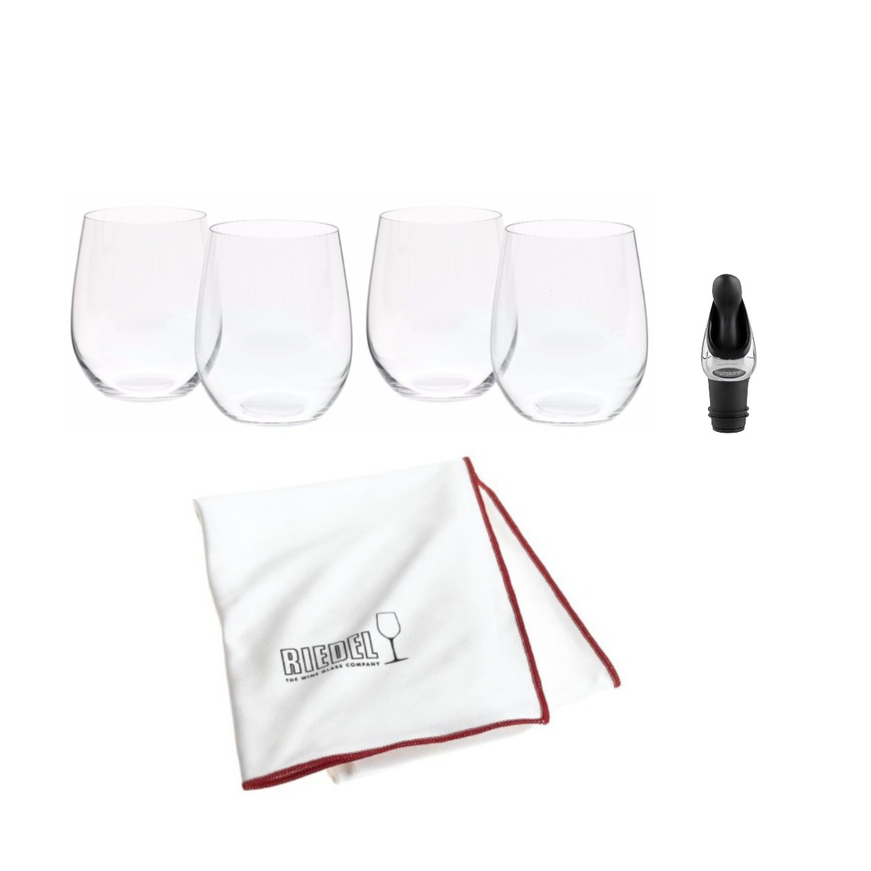 Riedel O Chardonnay/Viognier Wine Tumblers (Set of 4) with Wine Pourer