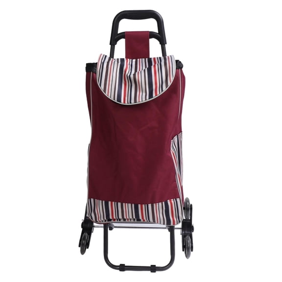 LAZIOEGR Compact Folding Hand Truck & Grocery Cart – Stainless Steel, Heavy‑Load Capacity, Red & Gold, Ideal for Seniors & Travel