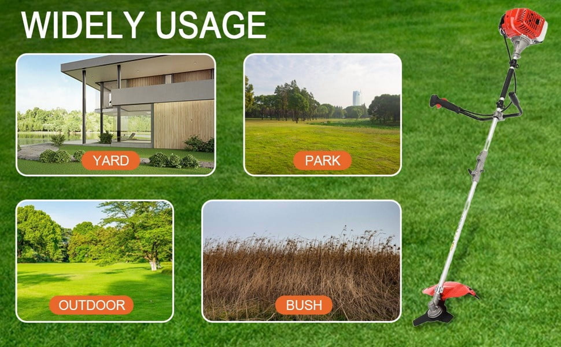 Seipouy 52CC Gas Power String Trimmer Cordless, 2 in 1 Multifunction Petrol Hedge Trimmer, Gas Lawn Mower Brush Cutter, 2-Stroke Weed Wacker, for Lawn, Garden, etc