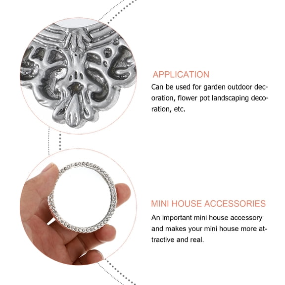 OUNONA Set of 3 Small Resin Decorative Mirrors for Wall, Garden, Outdoor Home Decor Accents