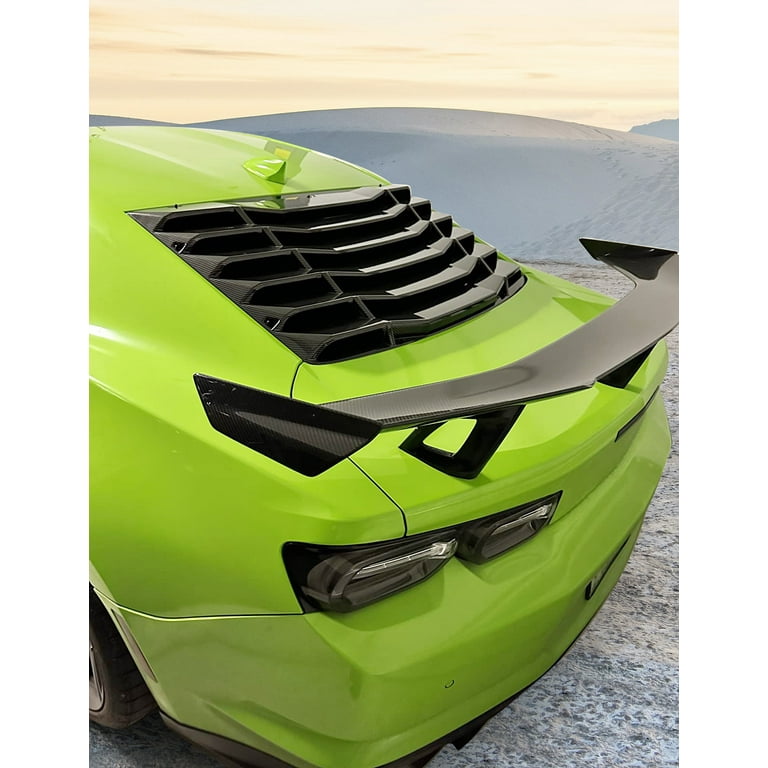 Terisass Rear Side Window Louvers, Racing Style Air Vent Scoop Shades Cover Blinds Glossy Black Fit For Camaro 2016-2020
