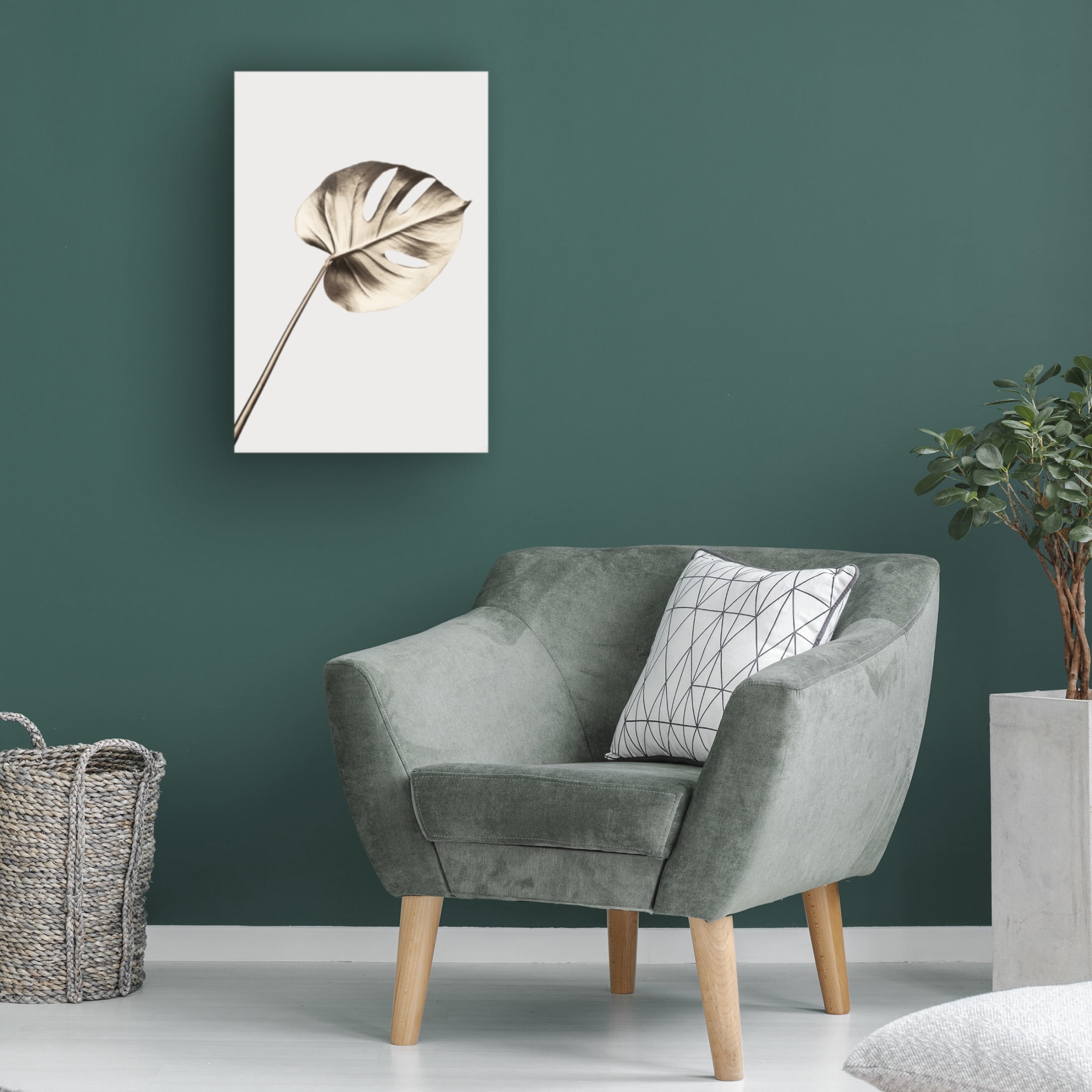 Canvas Wall Art - Pictufy Studio Iii 'Monstera Gold 07' Wall Art for Living Room, Bedroom, or Office D?cor by Trademark Fine Art - 16 x 24 Inches