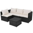 thumbnail image 4 of vidaXL Patio Furniture Set 5 Piece Patio Sectional Sofa with Table Poly Rattan, 4 of 11