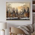 thumbnail image 2 of Designart "Landscape of a Russian City in Winter I" Extra Large Landscapes Framed Wall Art - Traditional Grey Winter Landscape Entryway Framed Wall Art Print, 2 of 7